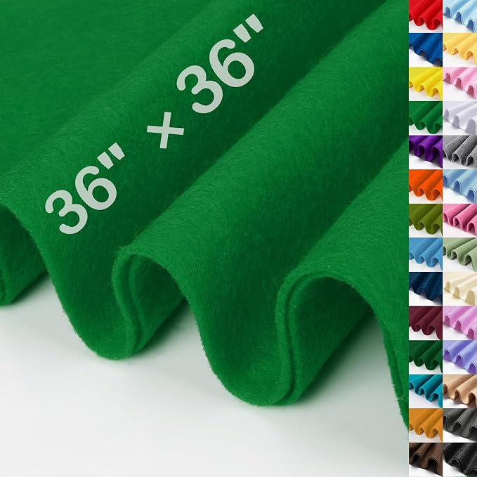 XSEINO Emerald Green Large Felt Fabric 36" X 36 ", 1.4 mm Thick Soft Felt by XSEINOiscreating%EF%BC%81
