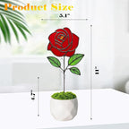 Glass Flowers, Stained Glass Rose - Image 3
