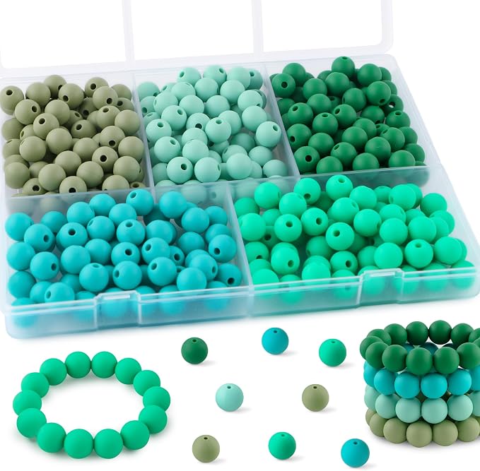 300Pcs Silicone Beads 9mm Mix Color, Bulk Silicone Beads 9mm by Kovict