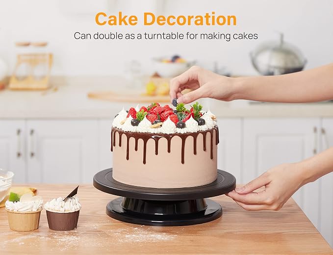 Kootek 11 Inch Rotate Turntable Sculpting Wheel Revolving Cake Turntable Black - Image 6