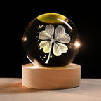 3D Four-Leaf Clover Crystal Ball 60mm Good Luck Gifts Ideas by IFOLAINA