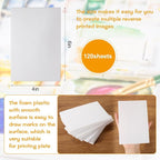 Cholemy 120 Pcs Foam Printing Plates 4 x 6 Inch White Foam Sheets 1/20 Inch - Image 2