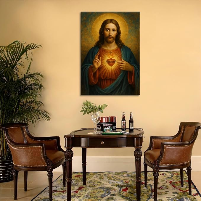 Sacred Heart of Jesus Canvas Wall Art Divine Mercy Painting picture Wall Decor - Image 5