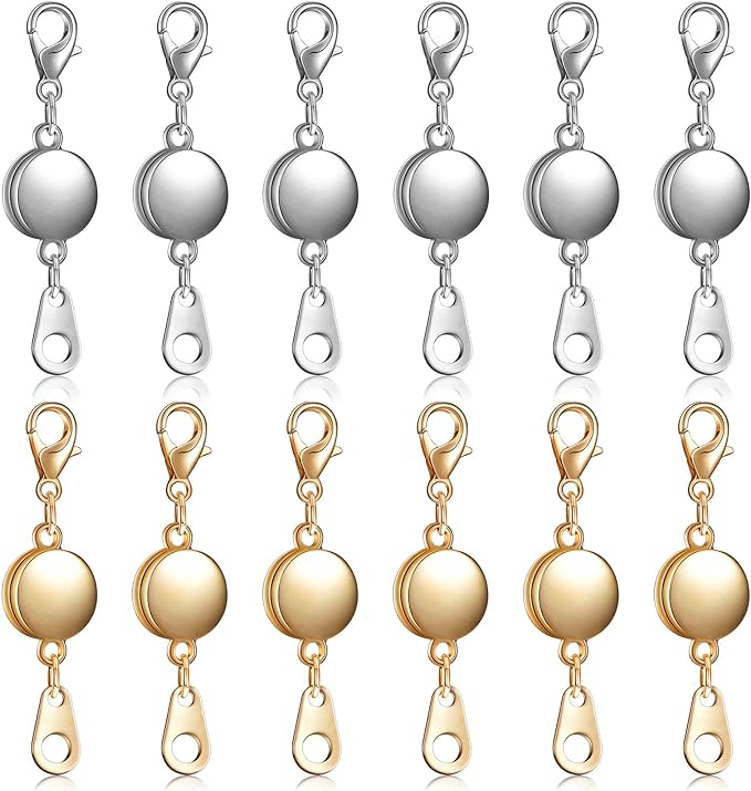 Hicarer 12 Pieces Locking Magnetic Jewelry Clasp Round Necklace Clasp Closures by Hicarer