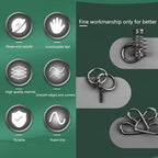 Metal Brain Teaser Puzzles, Steel IQ Games Physics Mind Metal Puzzles - Image 2