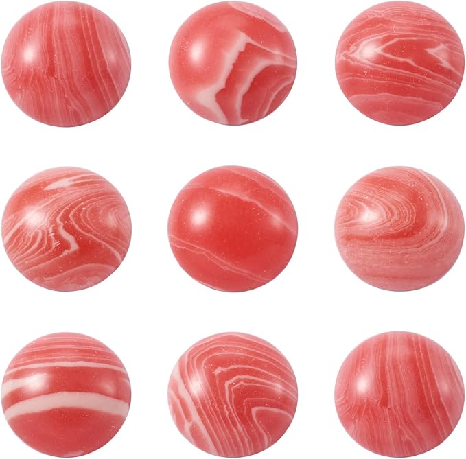 FASHEWELRY 50Pcs Synthetic Rhodochrosite Cabochons Flat Back Gemstone Cabochons by FASHEWELRY