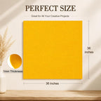 Mustard Gold Large Felt Fabric 36" x 36", 1mm Stiff Felt Sheet, Nonwoven Fabric - Image 3