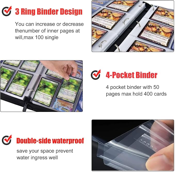 Custom Card Binder 400 Pocket, DIY Anime Sports Cover Design, Portable - Image 7