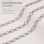 2 Meters Stainless Steel Jewelry Making Chains Oval Chain Bulk | Chunky Chains - Image 3