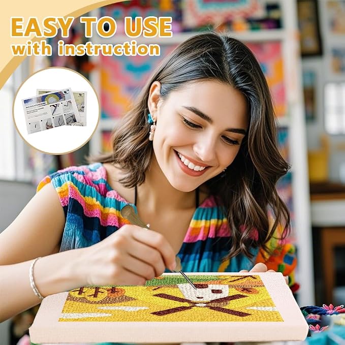 Doodlream Windmill Landscapes DIY Punch Needle Embroidery Kit - Image 3