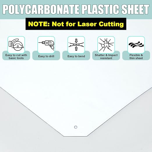 Beeveer Polycarbonate Clear Plastic Sheet 2 Pcs 36" x 96" Flexible Sheet Panels - Image 3