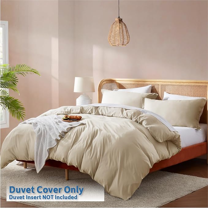 Nestl Beige Cream Duvet Cover Queen Size - Image 2