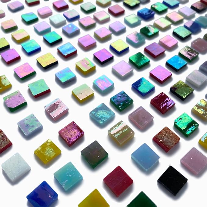 610 Pieces Iridescent Square Glass Mosaic Tiles - Image 5