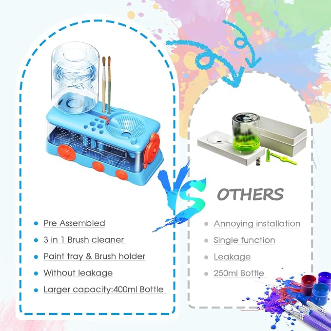 Upgraded Paint Brush Cleaner Tool, Brush Rinser Cup Painting Running Water - Image 2