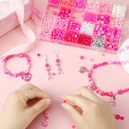 UPINS 2100Pcs Breast Cancer Awareness Beads Kit - Image 5