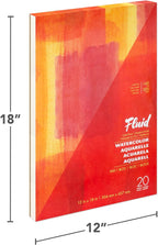 Fluid Watercolor Fold Over Pad, 12 x 18 inches, 20 White Sheets, 140 lb Cold - Image 2