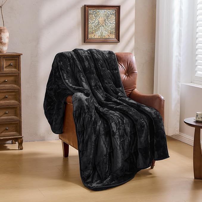 Super Fuzzy Soft Sherpa Fleece Weighted Blanket, 25 lbs Dual Sided Fluffy Heavy - Image 8