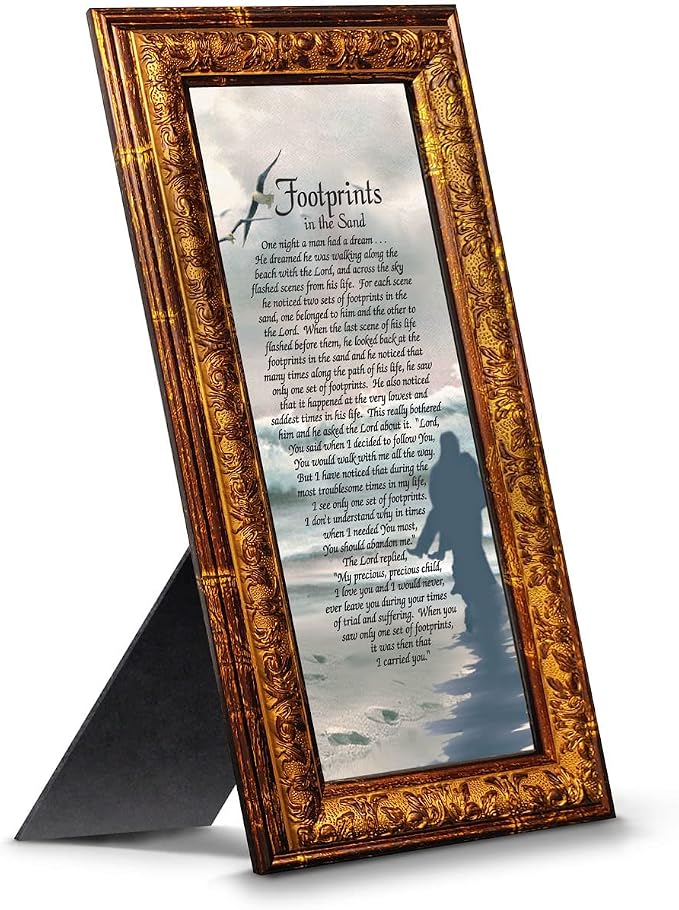 Crossroads Home Décor Footprints in the Sand Inspirational Wall Art by CROSSROADSHOMEDECOR