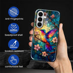for Samsung Galaxy S26+ Case, Stained Glass Hummingbird Pattern Glossy 2 in 1 - Image 4