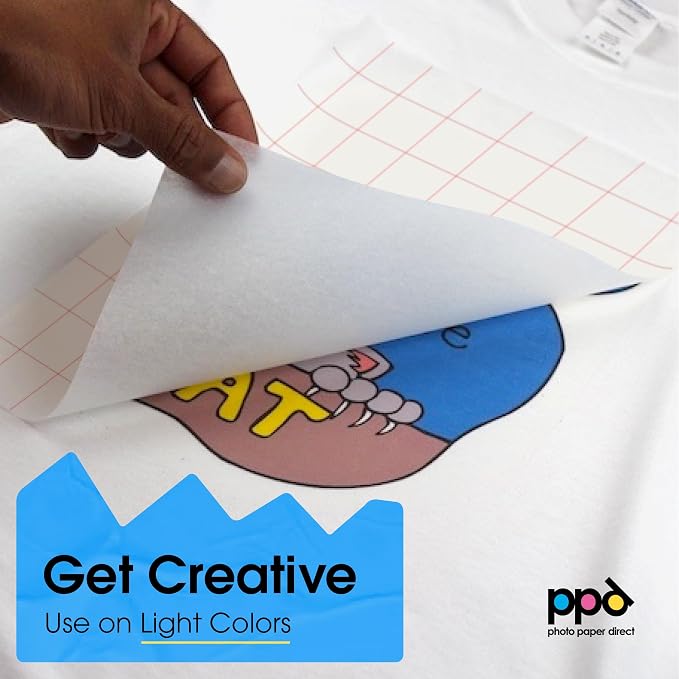 PPD 10 Sheets 8.5x11" Iron-on Heat Transfer Vinyl Paper Light Fabrics | Premium - Image 3