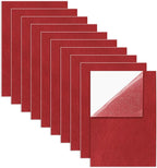 Bonsicoky Red Self Adhesive Felt Sheets, 10 Pack, A4 Size | Felt Fabric by Bonsicoky