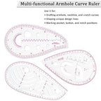 Fashion Clear Metric Sewing Ruler Set, French Curve Pattern Rulers - Image 3