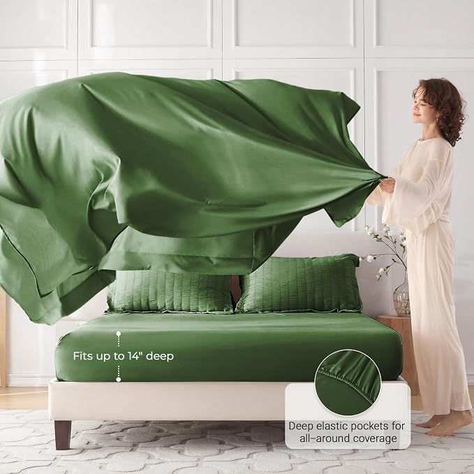 MUXHOMO 7 Pieces Full Comforter Set, Seersucker Bed in a Bag Full Size - Image 3