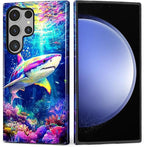 for Samsung Galaxy S24 Ultra Case, Colorful Ocean Sharks Pattern Glossy 2 in 1 - Image 2