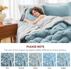 MUXHOMO 7 Pieces King Comforter Set, Reversible Bed in a Bag King Size - Image 4