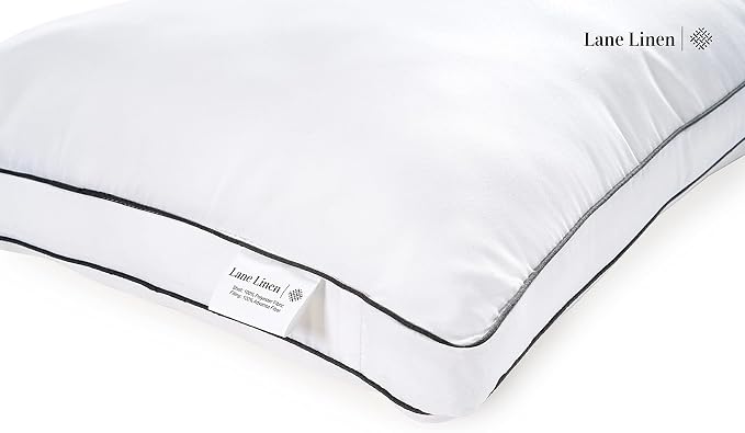 LANE LINEN Bed Pillows Standard Size Set of 2, Medium Soft Support Gusseted - Image 4