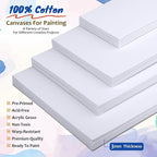 Halobios 24-Pack Canvas Boards for Painting, 6 of 5x7 8x10 9x12 11x14 Canvas - Image 3