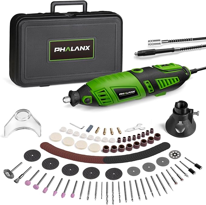 180W Rotary Tool Kit, 1.5-Amp PHALANX 6 Variable Speed by PHALANX