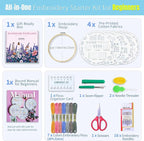 ETSPIL Beginner Embroidery Kit, 4K Video, 4 Floral Patterns, Gift Box | 4 - Image 3