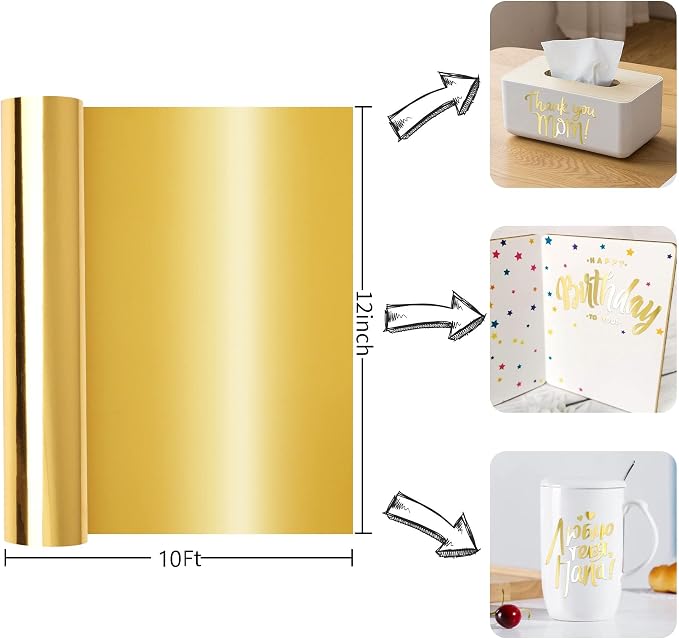Prime Vinyl Permanent Vinyl, Chrome Gold Vinyl Compatible - Image 2