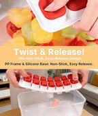 Ice Cube Trays with Lids for Freezer, 4 Pack Silicone Set, 56 Cubes | BPA-free - Image 6