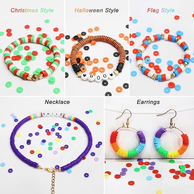 Redtwo 28000 Pcs 192 Colors Clay Beads Bracelet Making Kit | 9-Box Flat Polymer - Image 9