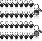 Gisafai 30 Pcs Black Engravable Metal Keychain Blanks Laser Graduation by Gisafai