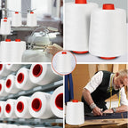 13000 Yards Each White Sewing Thread, Serger Thread Cones 4 Pack, 40S/2-52000 - Image 6