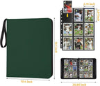 GERMUN 3 Ring 9 Pocket Zipper Card Binder, 720 Double Sided Standard PU Trading - Image 2