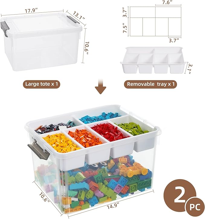Citylife 32QT 2Packs Clear Craft Organizers and Storage Box - Image 6