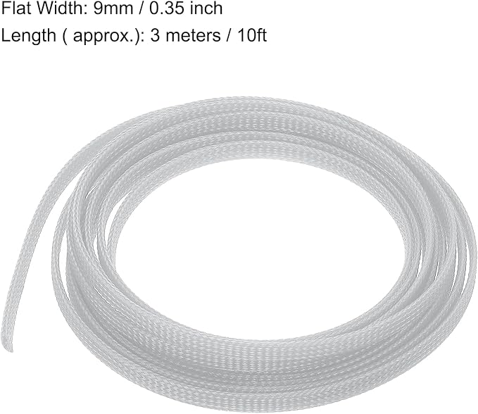uxcell PET Expandable Sleeving 10ft 1/4" Gray Cable Management Sleeve Cord - Image 3