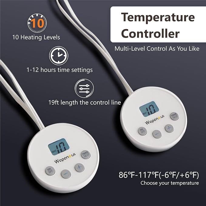 Wapaneus Heated Blanket Electric King Size 90"x100"-Dual Control - Image 7