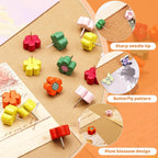 IMZAY Push Pins for Bulletin Board, Thumb Tacks Wooden Decorative Push Pins | - Image 4