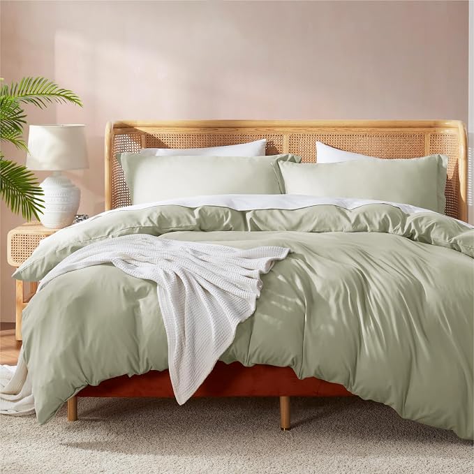 Nestl Light Sage California King Duvet Cover Sets by Nestl