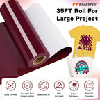 WRAPXPERT Maroon HTV Vinyl Roll-12 x35ft Iron On Vinyl - Image 2