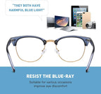 Blue Light Blocking Glasses Vintage Half Frame UV Clear Lens Anti Eyestrain - Image 4