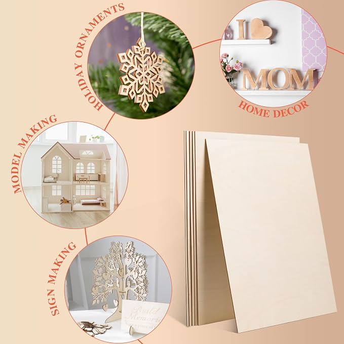 AWIZOM 12 Pack Basswood Sheets for Crafts-18 x 24 x 1/8 Inch- 3mm Thick Plywood - Image 6
