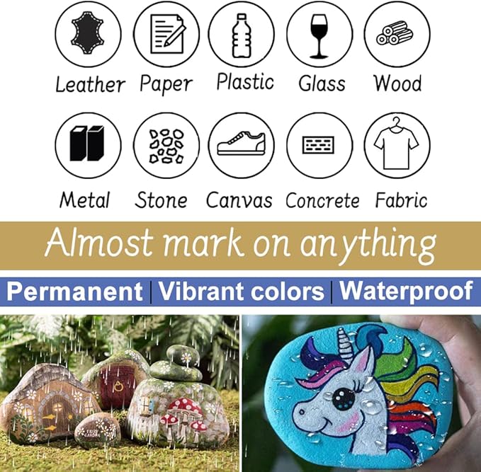 TFIVE Paint Markers Paint Pens, Waterproof Quick Dry and Permanent, Work on - Image 6