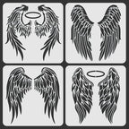 ORIGACH 4PCS Large Angel Wings Stencils 11.8x11.8 inch, Durable Flexible DIY by ORIGACH