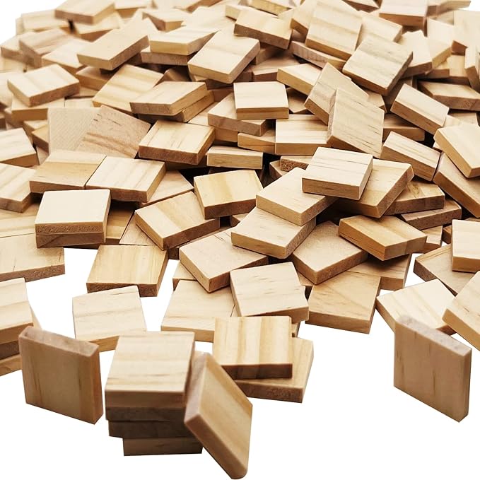 XYSMZM 300 Pcs Wood Blank Letter Tiles, Unfinished Wood Pieces | Wooden Blank by XYSMZM